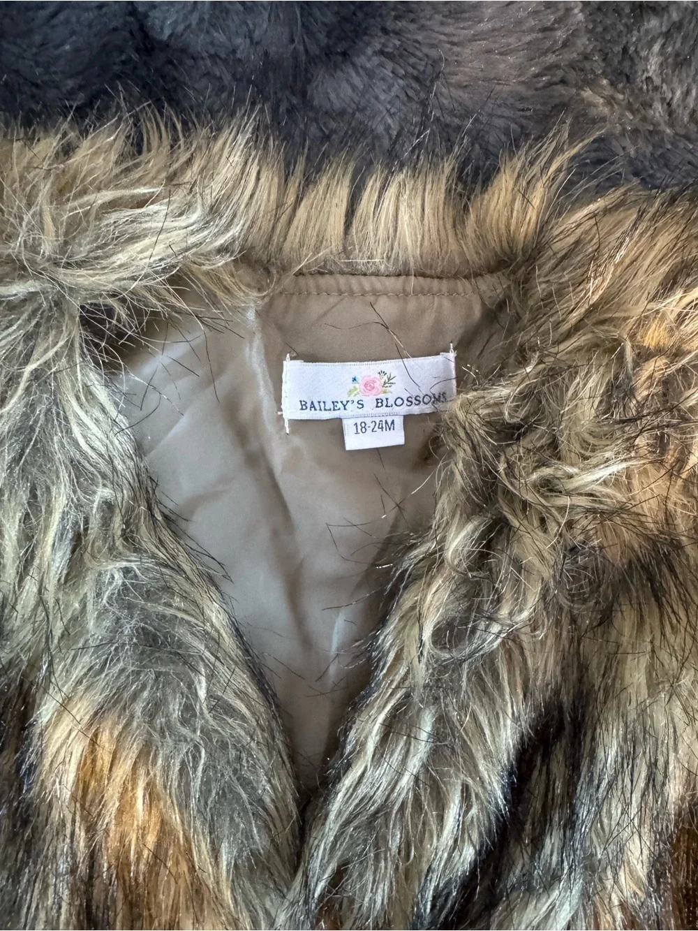 Bailey's Blossom Kids Faux Fur Vest in Brown